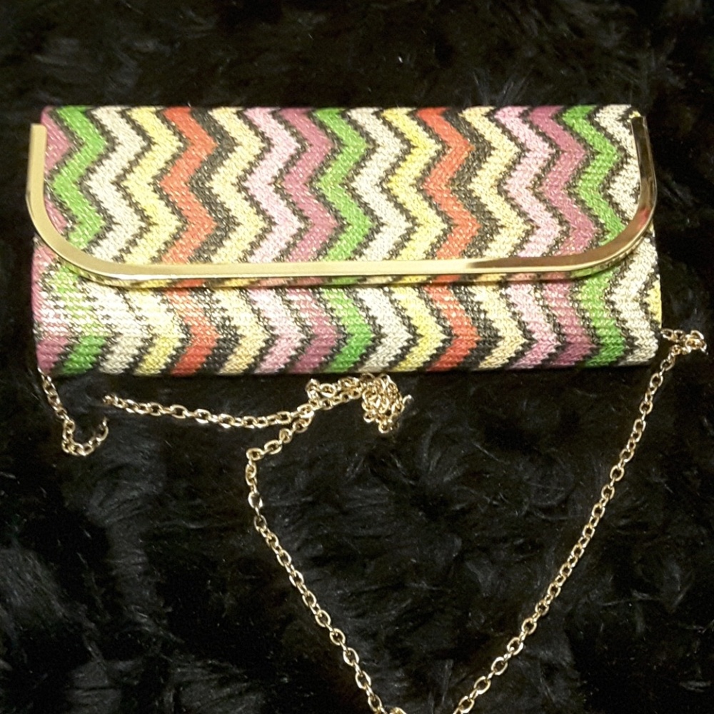 Multicolor clutch bag